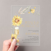 Petals & Prosecco Boho Sunflower Bridal Shower Acryleinladungen (Insitu (Handheld))