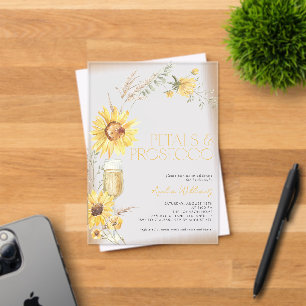 Petals & Prosecco Boho Sunflower Bridal Shower Acryleinladungen
