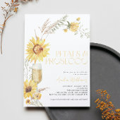 Petals & Prosecco Boho Sunflower Bridal Shower Einladung