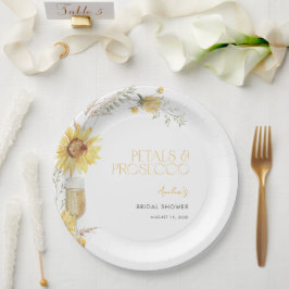 Petals & Prosecco Boho Sunflower Bridal Shower Pappteller