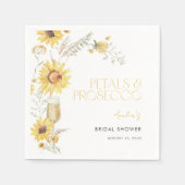 Petals & Prosecco Boho Sunflower Bridal Shower Serviette (Vorderseite)