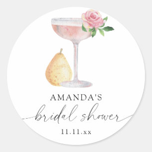 Petals & Prosecco - Brautdusche Runder Aufkleber