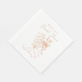 Petals & Prosecco Brautjungfernparty Serviette (Ecke)
