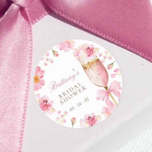 Petals Prosecco Brautparty-Aufkleber Runder Aufkleber
