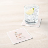 Petals & Prosecco Brautparty Bachelorette Rechteckiger Pappuntersetzer (Vor Ort)