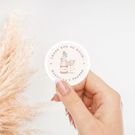 Petals & Prosecco Brautparty Bachelorette Runder Aufkleber