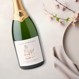 Petals & Prosecco Brautparty Bachelorette Schaumweinetikett