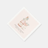 Petals & Prosecco Brautparty Bachelorette Serviette (Ecke)