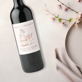 Petals & Prosecco Brautparty Bachelorette Weinetikett