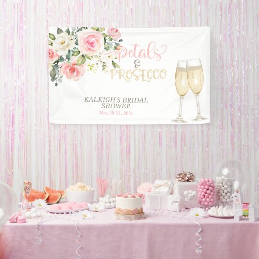 Petals & Prosecco Brautparty Banner (Party)