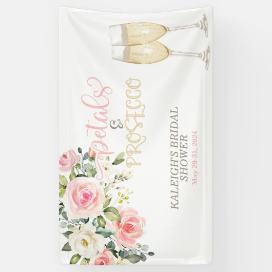 Petals & Prosecco Brautparty Banner (Vertikal)