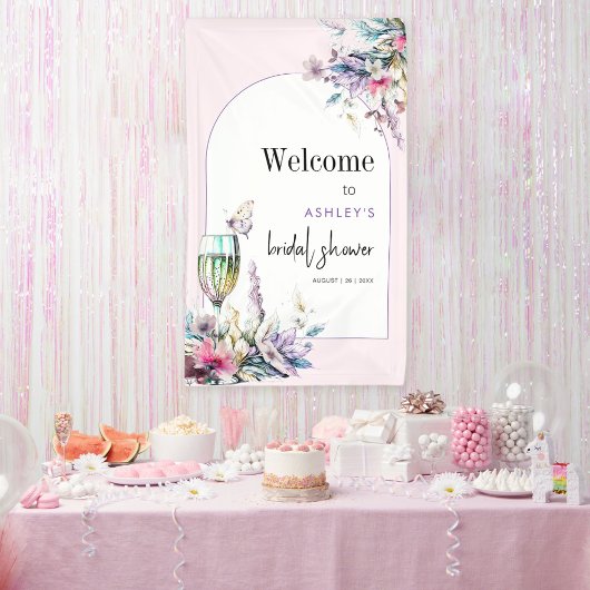 Petals & Prosecco Brautparty Banner