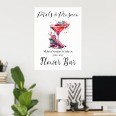 Petals & Prosecco Brautparty Blume Bar Poster (Heimbüro)