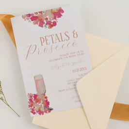 Petals & Prosecco Brautparty Blumenrosa Chic Einladung