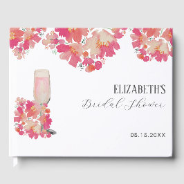 Petals & Prosecco Brautparty Blumenrosa Gästebuch