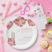 Petals & Prosecco Brautparty Blumenrosa Pappteller (Party)