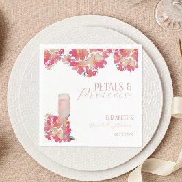 Petals & Prosecco Brautparty Blumenrosa Serviette