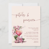 Petals & Prosecco Brautparty Boho Mauve Einladung (Vorderseite)