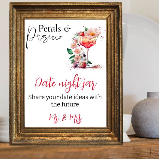 Petals Prosecco Brautparty Brunch Datum Poster