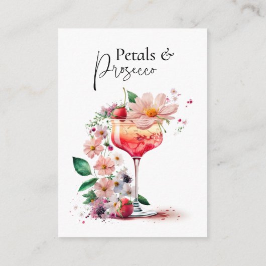 Petals Prosecco Brautparty Brunch Ratess Begleitkarte (Rückseite)