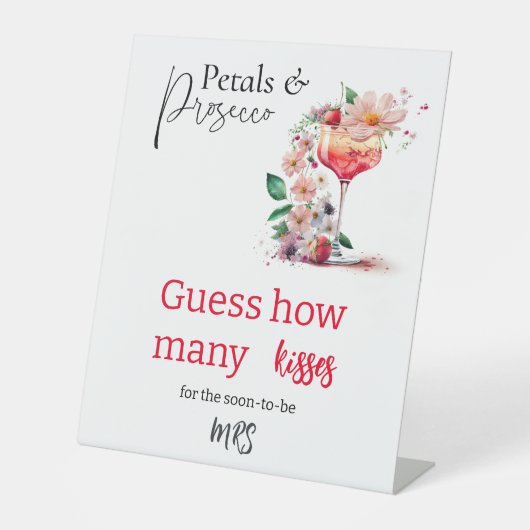 Petals Prosecco Brautparty Brunch Ratess Sockelschild (Vorderseite)