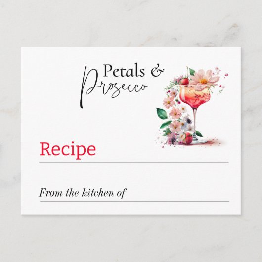 Petals Prosecco Brautparty Brunch Rezept Postkarte (Vorderseite)