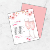 Petals & Prosecco Brautparty Danke Karte