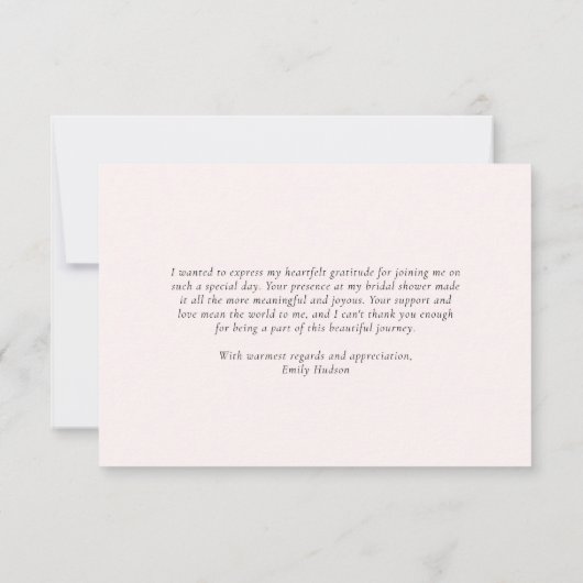 Petals & Prosecco Brautparty Dankeskarte (Rückseite)