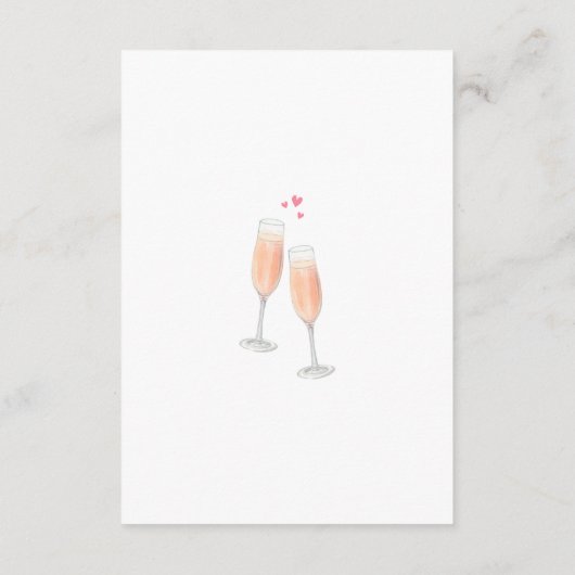 Petals & Prosecco Brautparty Dankeskarte (Rückseite)