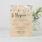 Petals Prosecco Brautparty Einladung (Stehend Vorderseite)