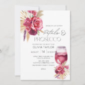 Petals & Prosecco Brautparty Einladung (Vorderseite)