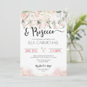 Petals Prosecco Brautparty Einladung (Stehend Vorderseite)