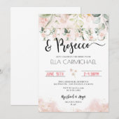 Petals Prosecco Brautparty Einladung (Vorne/Hinten)