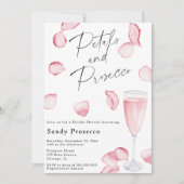 Petals & Prosecco Brautparty Einladung (Vorderseite)