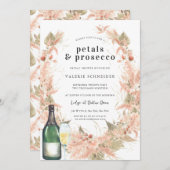 Petals & Prosecco | Brautparty "Floral Champagne" Einladung (Vorne/Hinten)