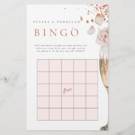 Petals & Prosecco Brautparty Geschenk Bingo Spiel Briefpapier