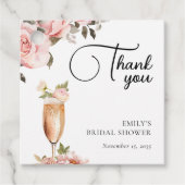 Petals & Prosecco Brautparty Geschenkanhänger (Vorderseite)