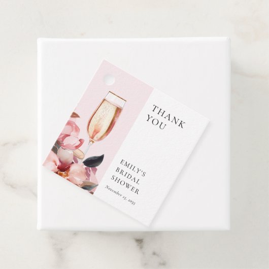 Petals & Prosecco Brautparty Geschenkanhänger (Beispiel)