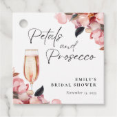 Petals & Prosecco Brautparty Geschenkanhänger (Vorderseite)