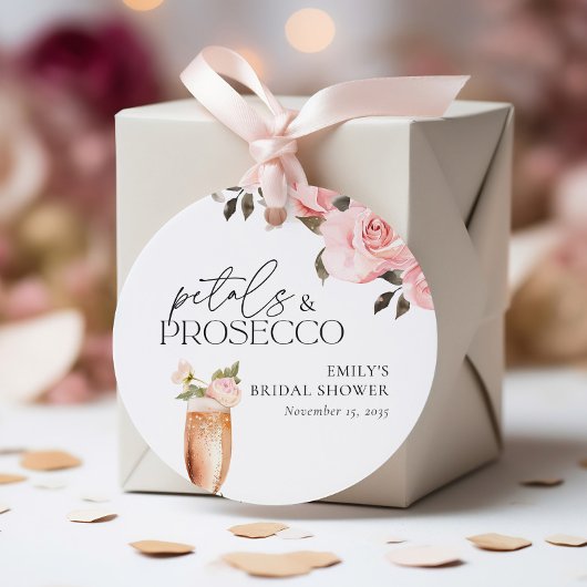 Petals & Prosecco Brautparty Geschenkanhänger
