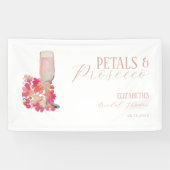 Petals & Prosecco Brautparty Hintergrund Rosa Banner (Horizontal)