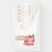 Petals & Prosecco Brautparty Hintergrund Rosa Banner (Vertikal)