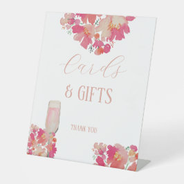 Petals & Prosecco Brautparty Karten Geschenke Sockelschild