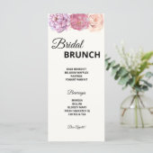 Petals & Prosecco Brautparty Menu Menükarte (Stehend Vorderseite)