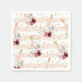 Petals & Prosecco Brautparty Napkins Serviette (Vorderseite)