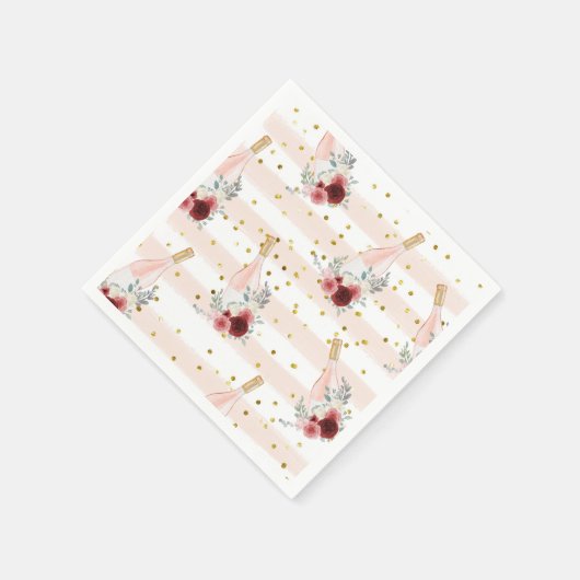 Petals & Prosecco Brautparty Napkins Serviette (Ecke)