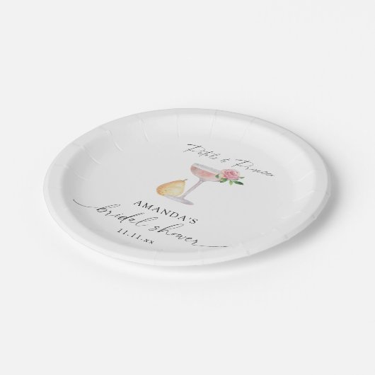 Petals & Prosecco - Brautparty Pappteller (Schrägansicht)