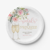 Petals & Prosecco Brautparty Pappteller (Vorderseite)