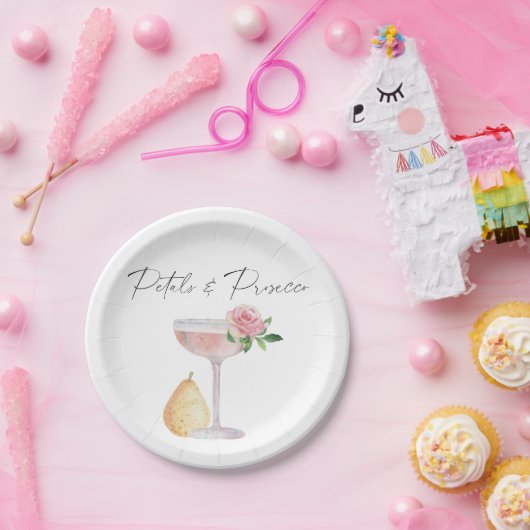 Petals & Prosecco - Brautparty Pappteller (Party)