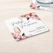 Petals & Prosecco Brautparty Rechteckiger Pappuntersetzer (angewinkelt)